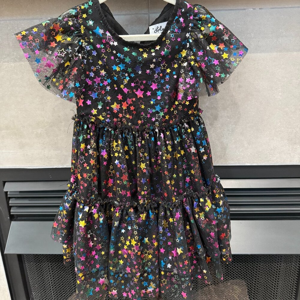 Lola and The Boys Black with Stars Dress
